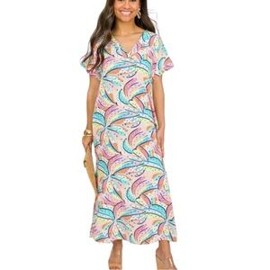 NWT Michelle McDowell Going Bananas Multi Laurie Maxi Dress L